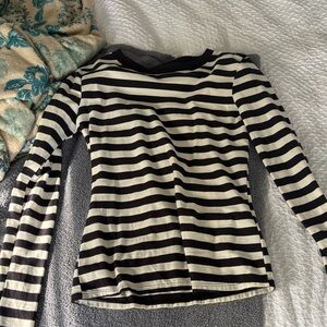 BDG Black & White Striped Long Sleeve Top